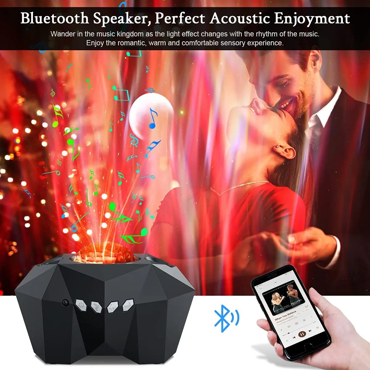 Ночной светильник с Bluetooth-динамиком проектор Aurora для спальни вечеринки подарки