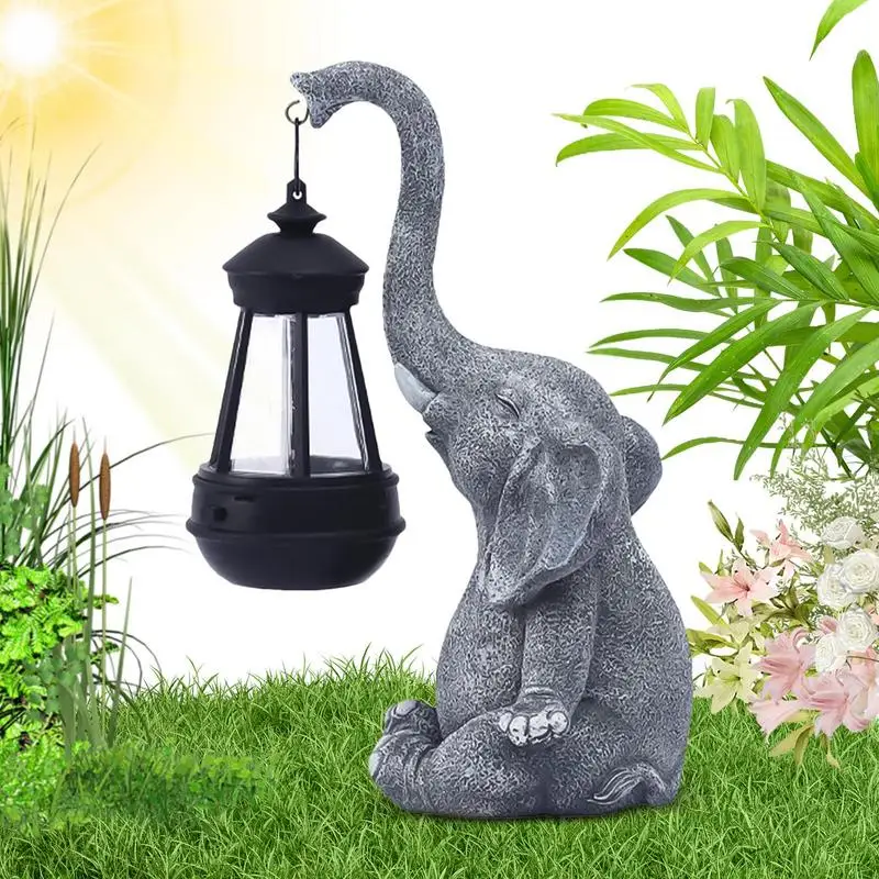 Статуя солнечного слона для декора сада фигурка садовый декор с солнечным