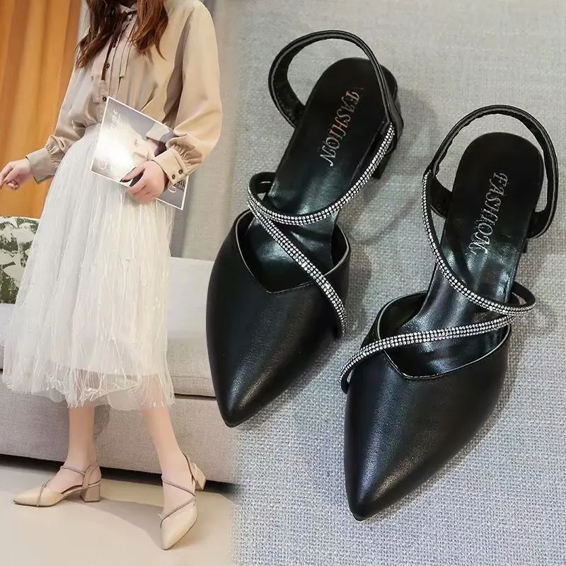 Sandals Women Summer New Fashion Women's Sandals 2021 Heels Pointed Solid Sandals Sexy Sandals