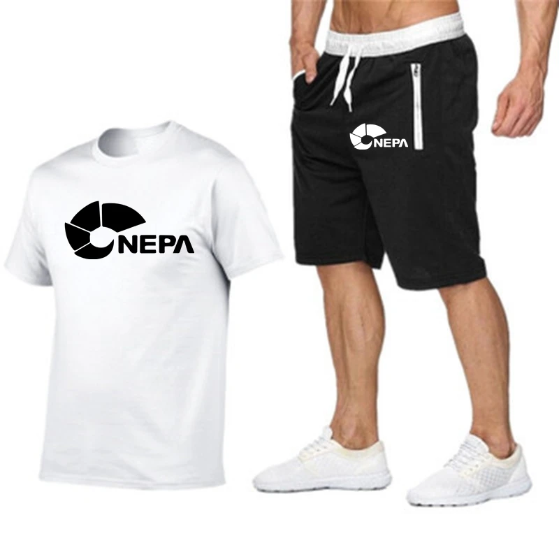 Summer Brand NEPA Tracksuit Set Men T Shirt+Shorts Sets Summer Sportswear Jogging Pants Streetwear Harajuku Tops Tshirt Suit