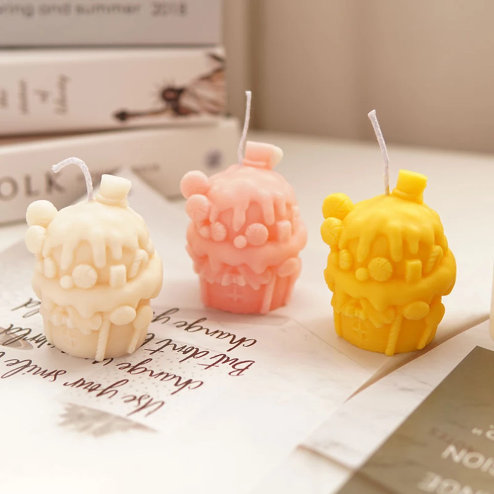 

Форма для свечи в виде домика конфет, настольное украшение «сделай сам», гипсовая эпоксидная смола, силиконовая форма для ароматерапии в ви...