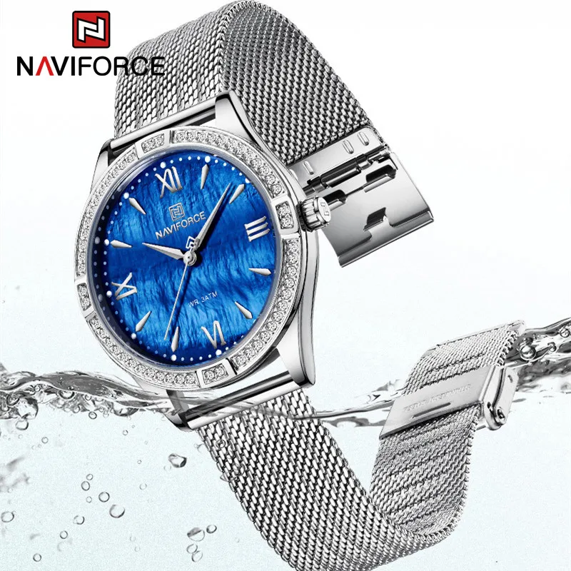 NAVIFORCE Women's Fashion Watches Luxury Simple Ladies Quartz Wristwatches Qualities Female Women's Fashion Creative Watch
