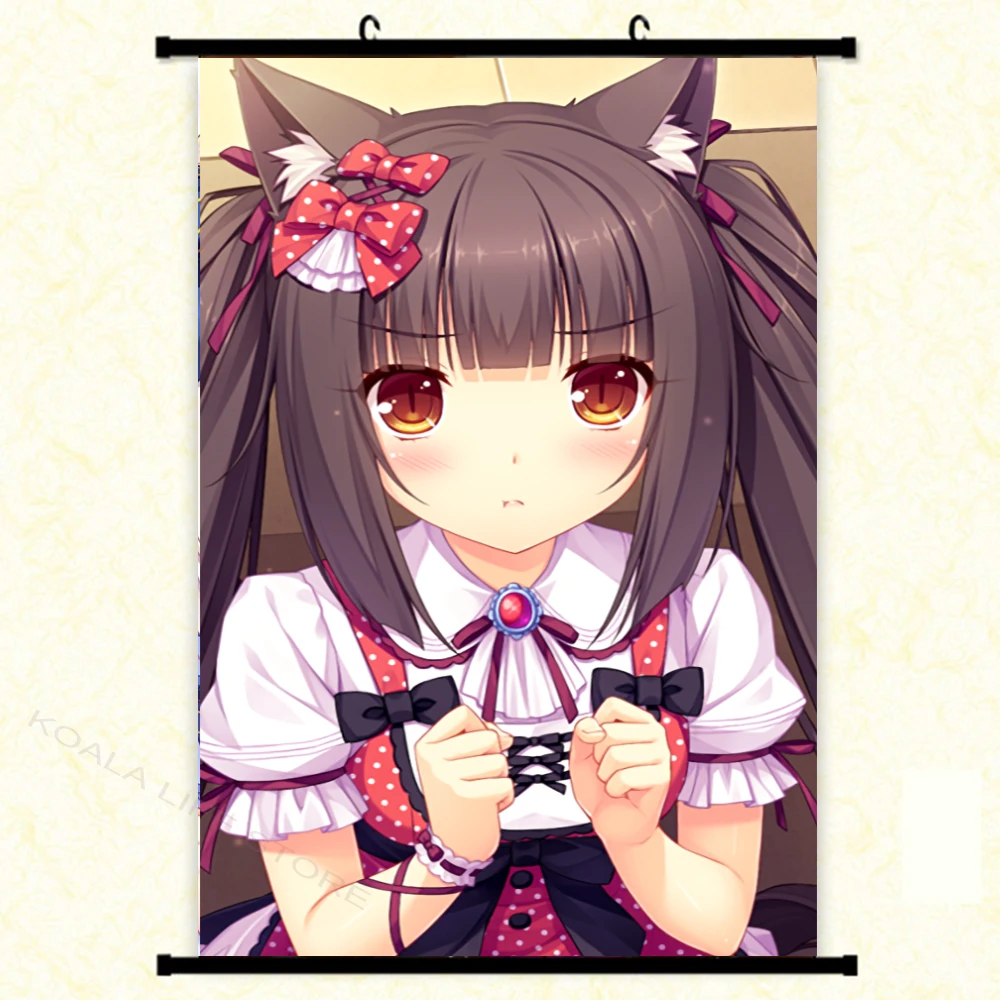 Японское аниме некопара настенный милая девушка комикс постер холст живопись