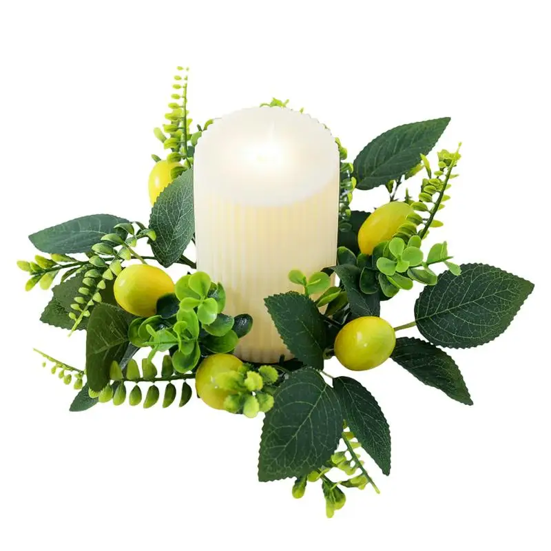 Кольцо в виде лимонной свечи венок лимонный цветок элегантное настольное