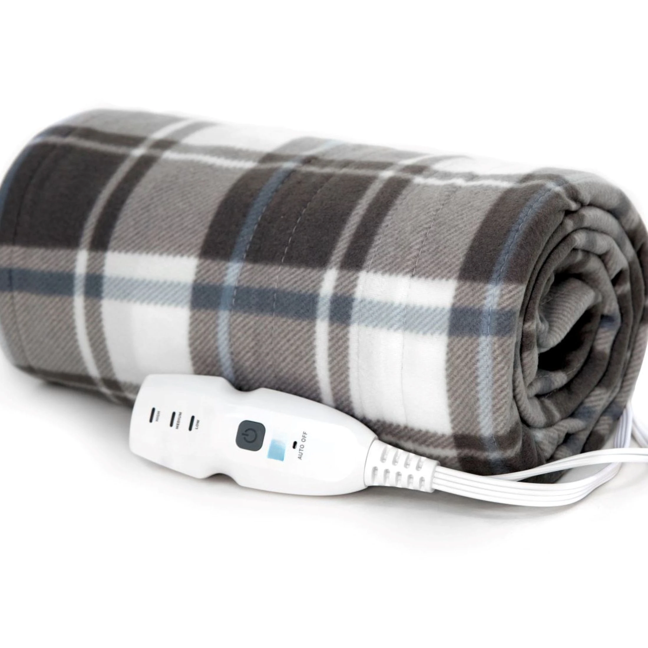 

Флисовое одеяло с электроподогревом, серого и белого цвета в клетку, 50x60 дюймов