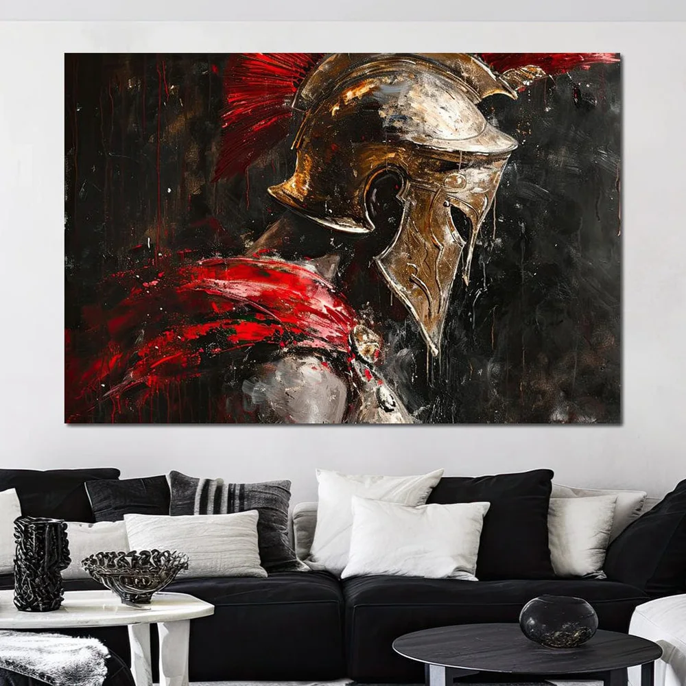 Классический Спартанский воин армированный Холст Картина греческая мифология
