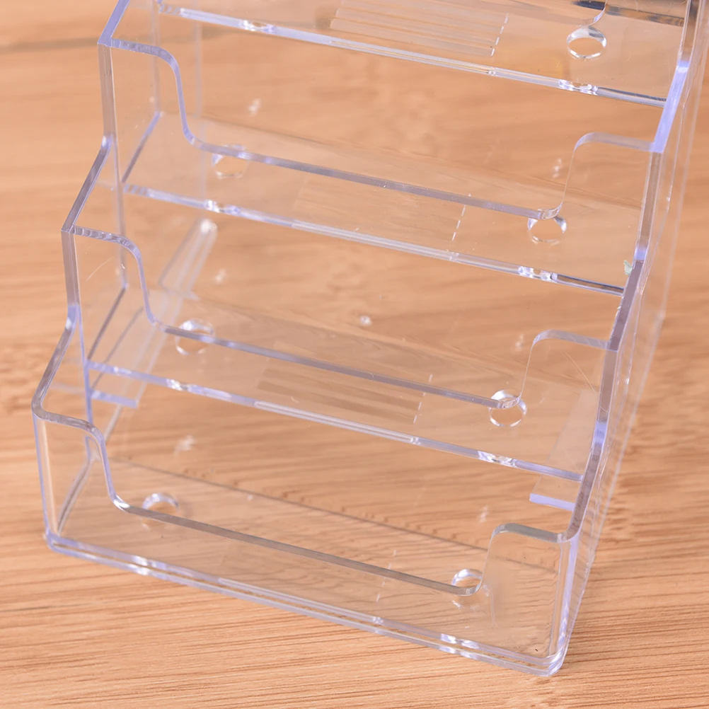 

Promotion Four Pockets Clear Desktop Office Counter Acrylic Business Card Holder Stand Display Fit For Office School Best