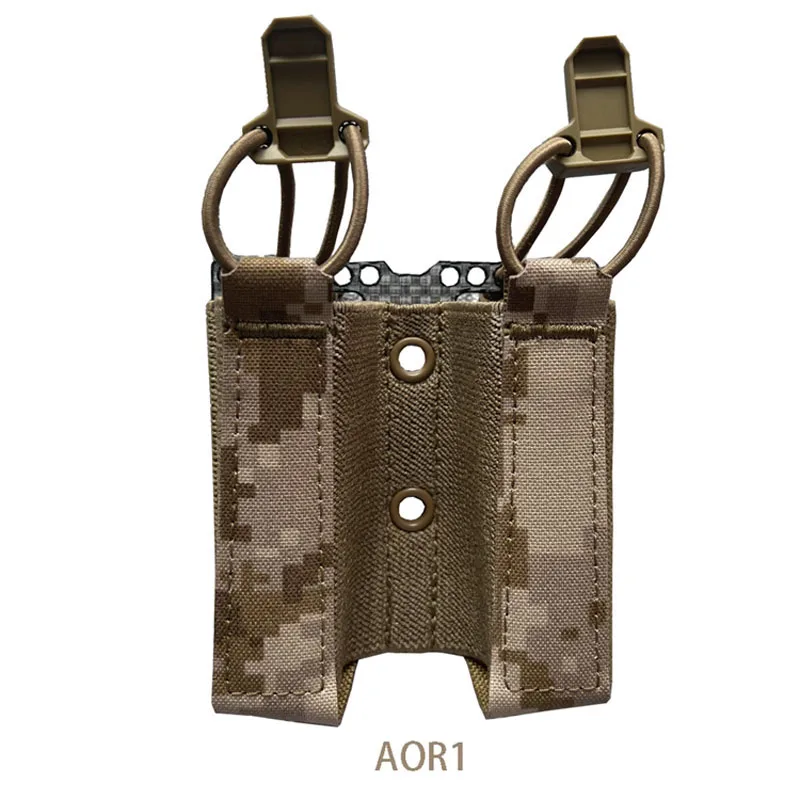 

New Tactical Molle 9MM Double Mag Pouch Outdoor Multi-purpose Tactical Jacket Tegirs Composite Board MC AOR1 Color