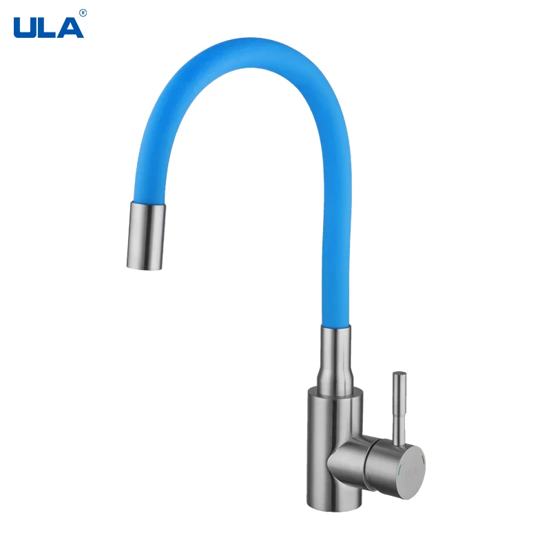 Кухонный смеситель с гибким носиком ULA, кран из нержавеющей стали для горячей и холодной воды, крепление на раковину