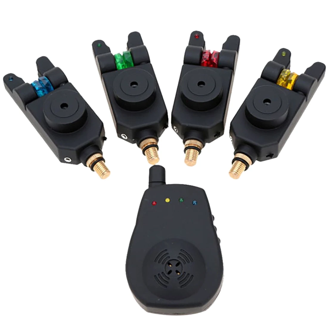 

Carp Fishing Alerts Bite Alarm LED Wireless Fishing Alarm Indicator Fishing Receiver Sound Alert Kit TackleBlack