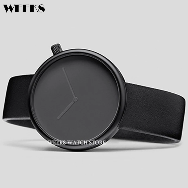 

Часы наручные унисекс, Простые Модные кварцевые, с концептуальным циферблатом, для мужчин и женщин, черные белые