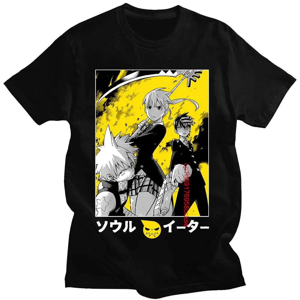 

Camiseta de Anime japonés Soul Eater para hombres, camisa de manga corta de algodón, de verano