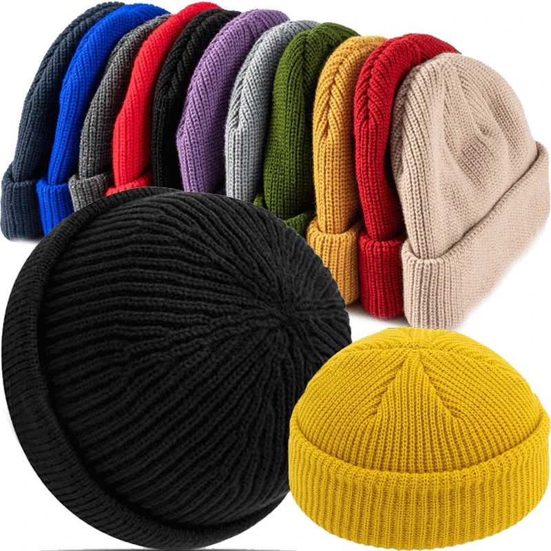 

New Soft Dome Knitted Pullover Cap Cotton Cold-proof Warmth Fashion Hip Hop Skullies Hat Men Women Autumn Winter Warm Beanies