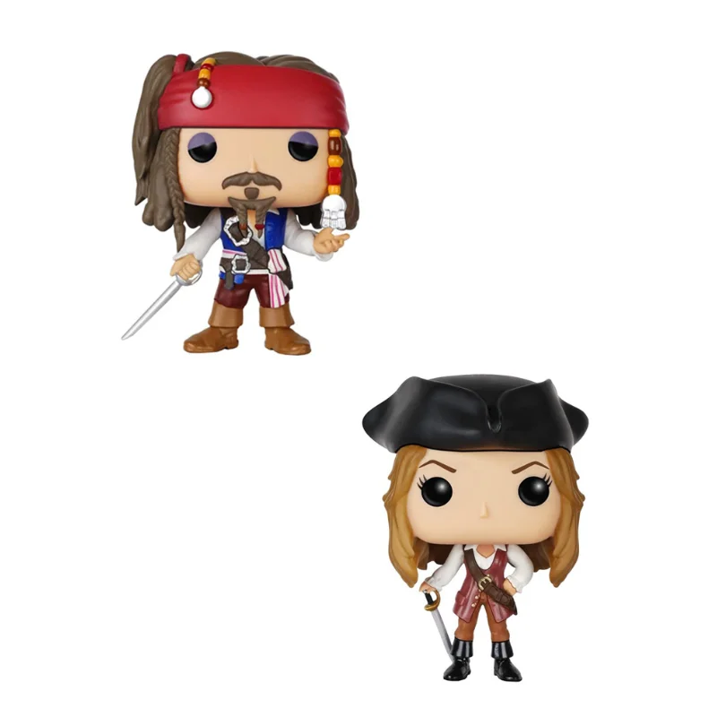 

Disney Pirates of the Caribbean Jack Sparrow 172# Elizabeth 175# Vinyl Doll Figure Collection Model Toys 10cm