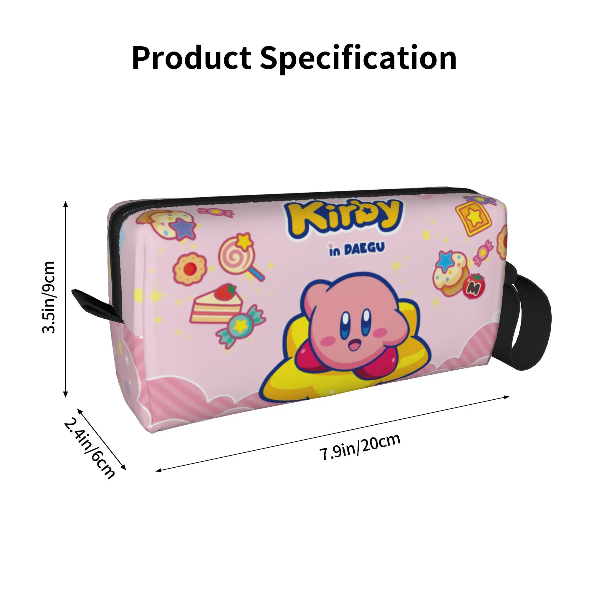 Фото Косметичка Custom Travel K-Kirbys: Милая мультяшная сумка-органайзер для макияжа и туалетных принадлежностей для женщин, кейс для хранения косметики и туалетных принадлежностей №4