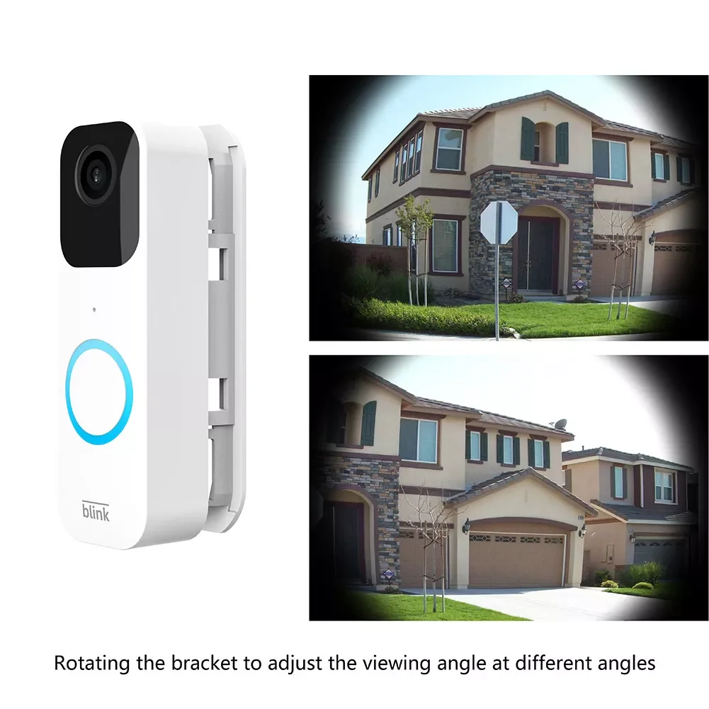 

Doorbell Wall Mount Bracket Doorbell Adjustable Angle Mount Left Right 45 Degree Rotating for Blink Video traf