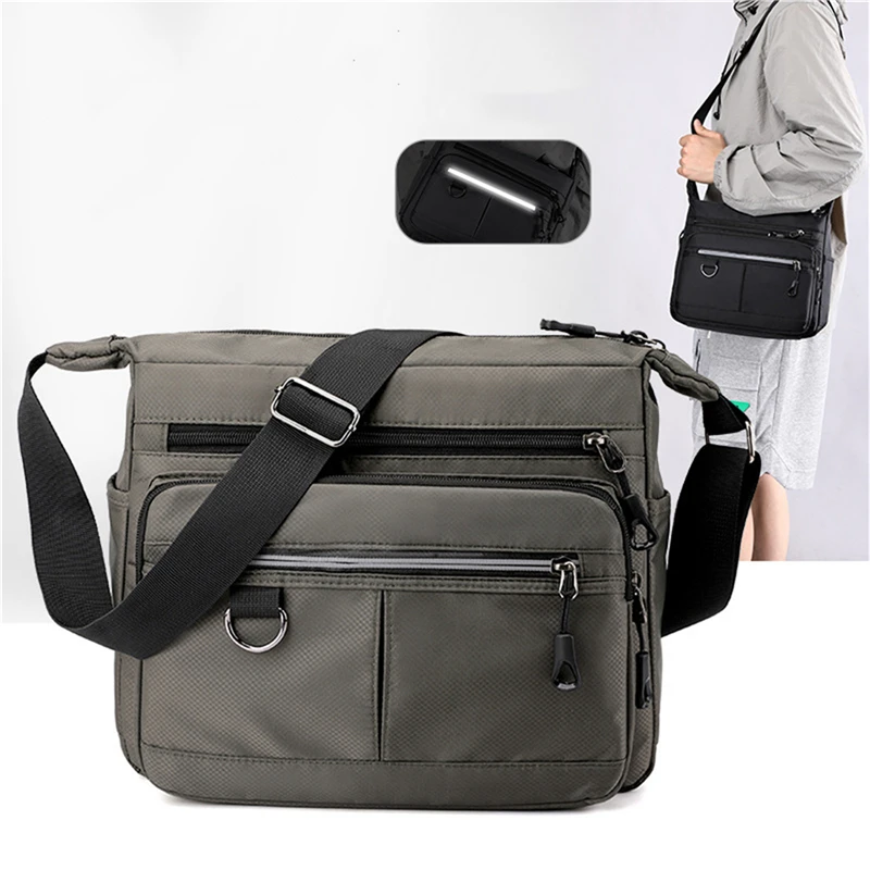 

Мужские сумки, легкая нейлоновая сумка на плечо, Повседневная дорожная сумка-тоут, сумки через плечо, водонепроницаемая деловая сумка для м...