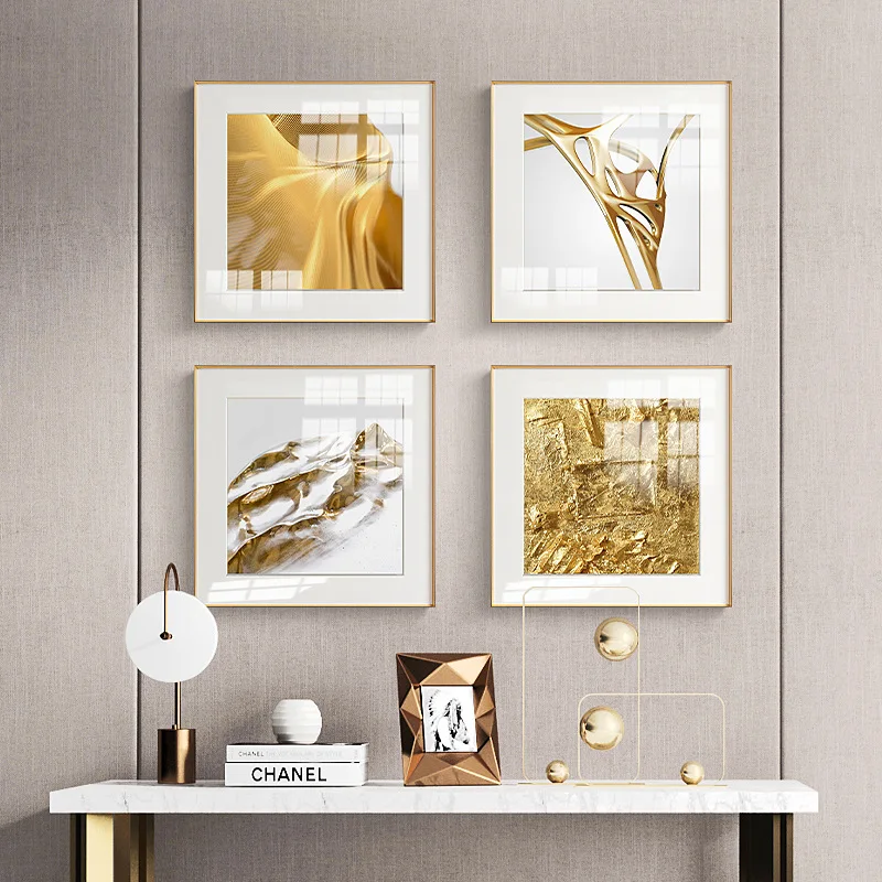 

Modern Light Luxury Style Poster Living Room Decoration Yellow Background Porch Dining Bedroom Printing Wall Painting