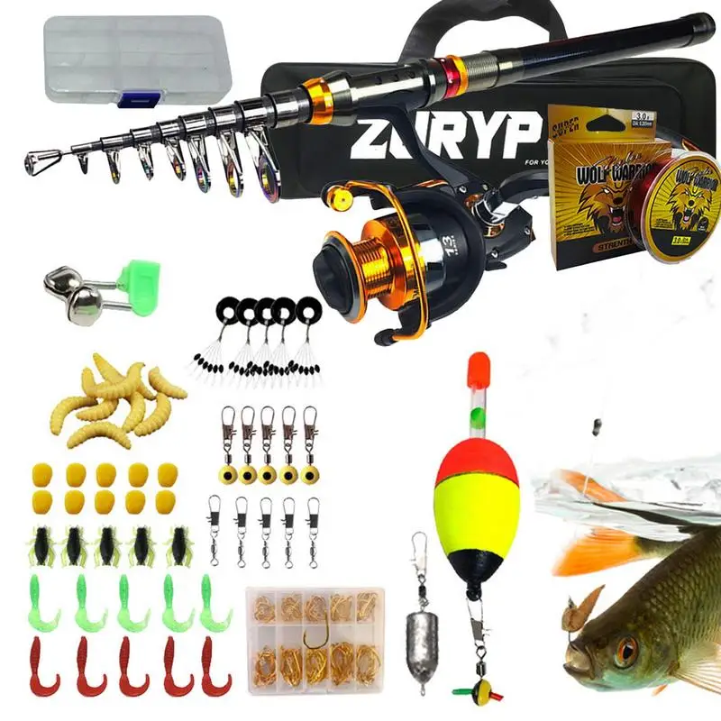 

Fishing Pole Reel Combos Fishing Pole Reel Combo Kit Portable Lightweight Ready-to-go Fishing Gear Set Fishing Rod Tackle Combos