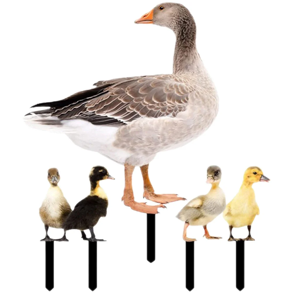

Yard Duck Garden Stake Sign Lawn Stakes Animal Decorative Statue Decor Easter Jim Figurines Gnomes Shore Goose Metal Acrylic