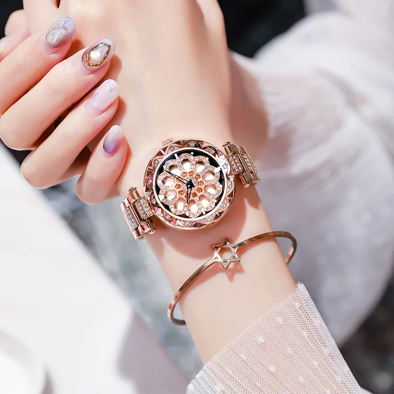 Fashion Temperament Versatile Quartz Watch Wrist Fairy Watch For Women convex mirror Watch Gift Jewelry Wholesale