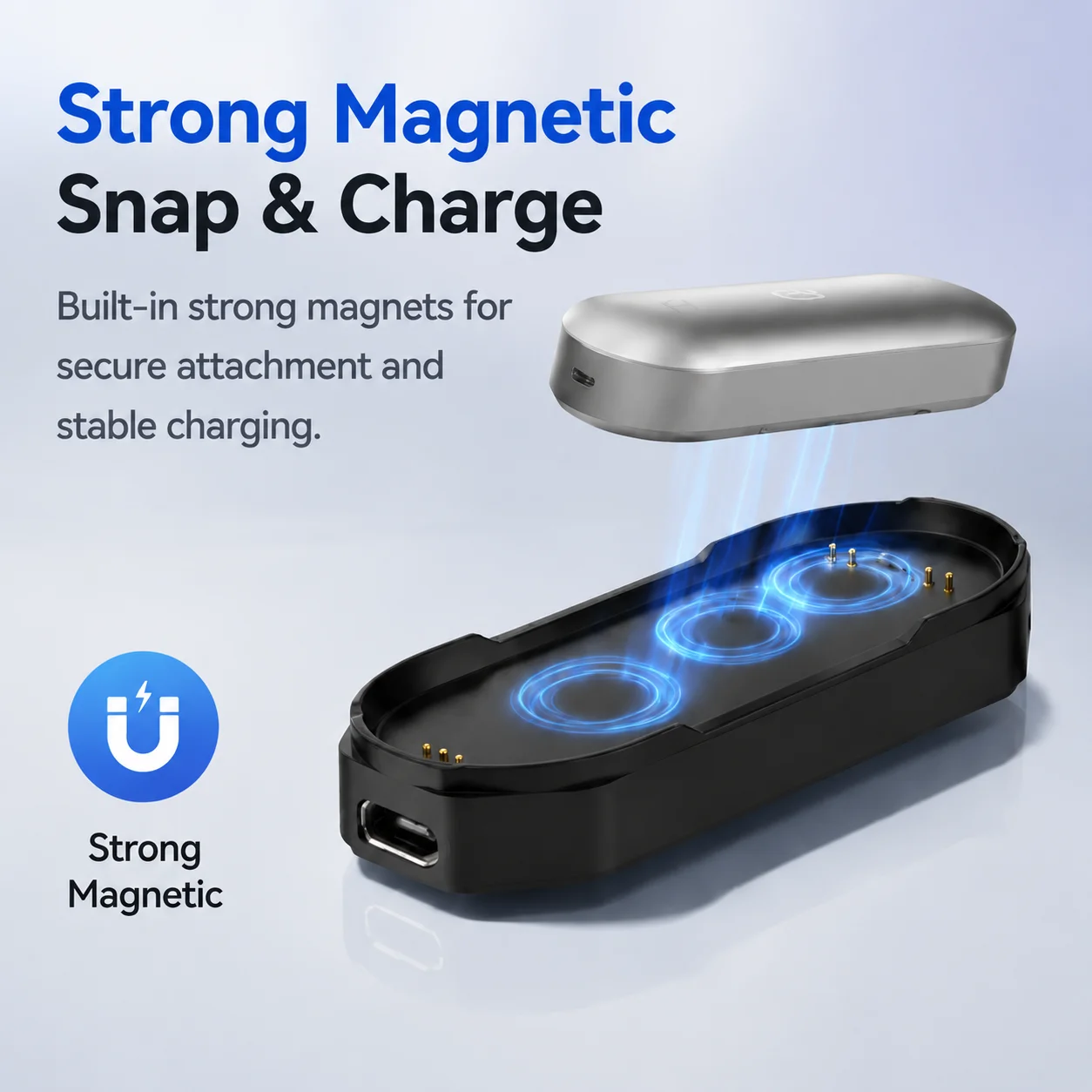 Фото Зарядная база USB-C для диктофона PLAUD NotePin AI, компактная станция быстрой зарядки, элегантный дизайн, зарядная док-станция. №5