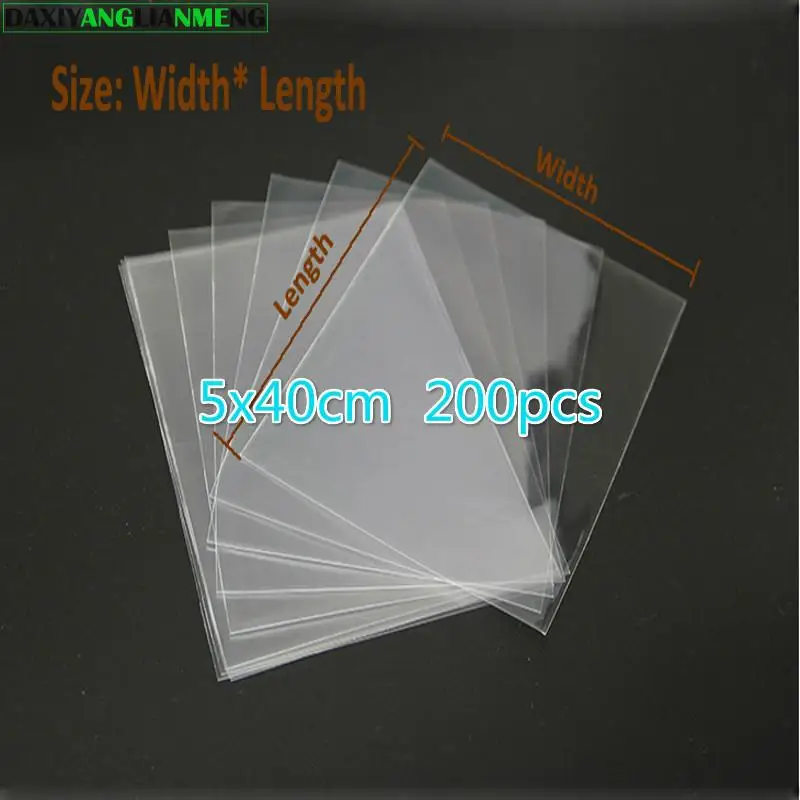 

200pcs/lot Cellophane Bags 5x40cm Transparent Opp Storage Bags Plastic Gift Bags Flat Pocket