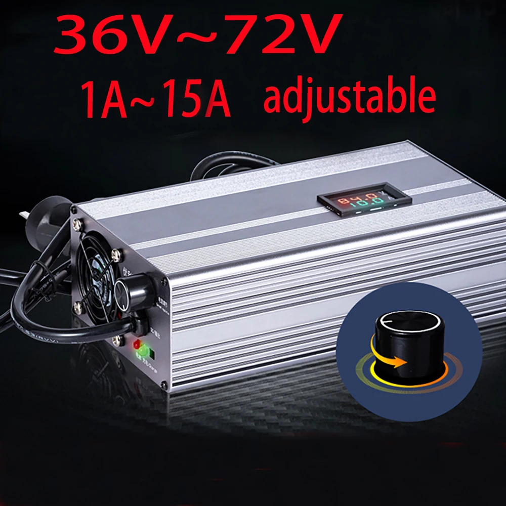 

Зарядное устройство для велосипеда, 1 а ~ 15 А, 36 В, 48 В, 60 в, 72 в, литий-ионный Аккумулятор LiFePo4, быстрая зарядка, 220 В