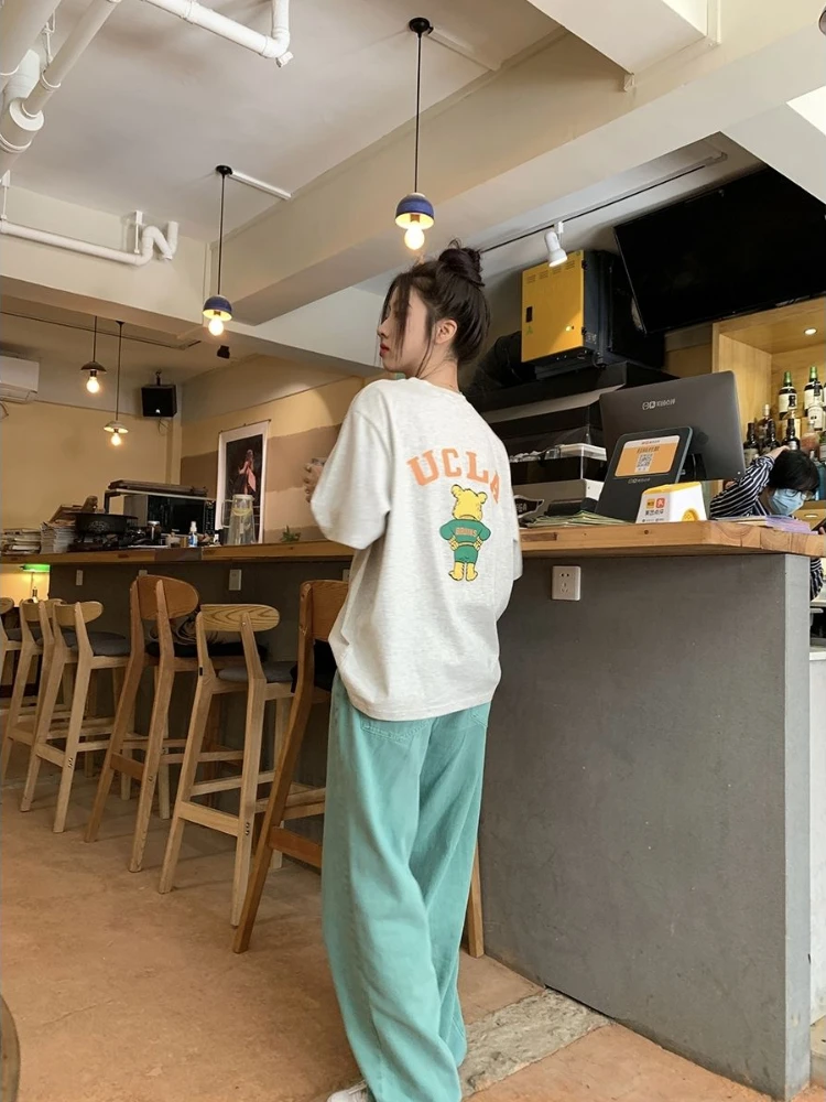 Женские мешковатые джинсы houhangzhou летние ярко-зеленые ярко-розовые 2022 с высокой