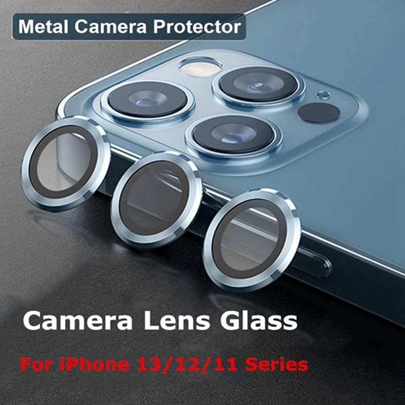 

For iPhone 13 Pro Max Camera Metal Ring Tempered Glass Camera Lens Protector for iPhone11 12 13Pro Max Mini 13Pro Protective Cap