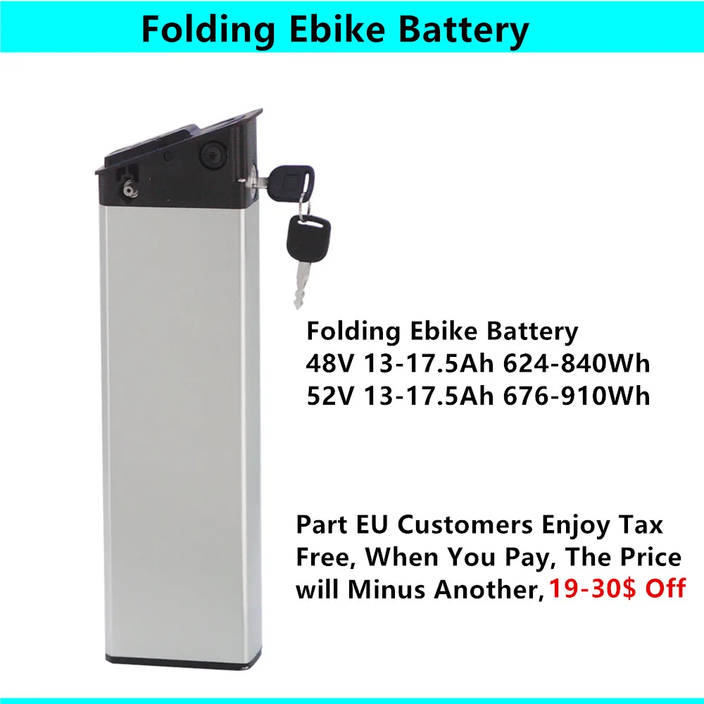 48V Folding Ebike Battery 48V 15Ah 16Ah 17.5Ah 52v 16Ah 17.5Ah for Upgrade Mate X Mate City Cyrusher XF690 Maxs E-Bike Battery