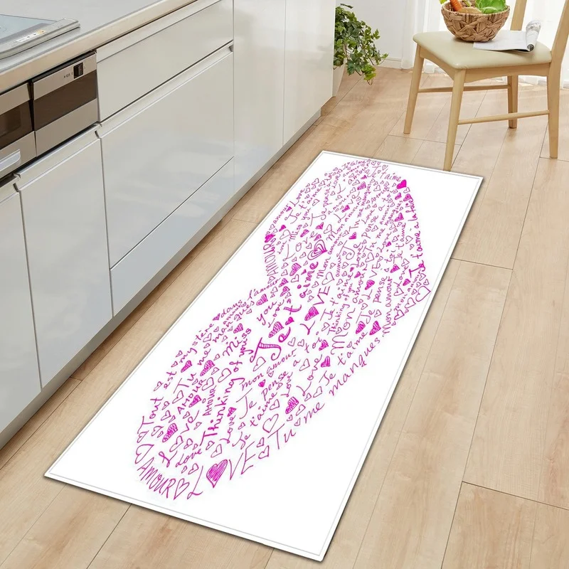 

White Wedding Rug Home Entrance Carpet Door Mat Flower Romantic Living Room Rugs Non-slip Kitchen Floor Mat Bathroom Mat Tapis