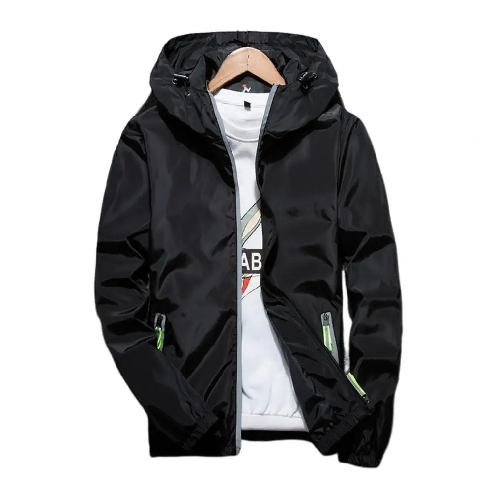 

Popular Sun Protection Jacket Super Thin Men Windbreaker Solid Color Quick Dry Pockets Coat Anti Sun