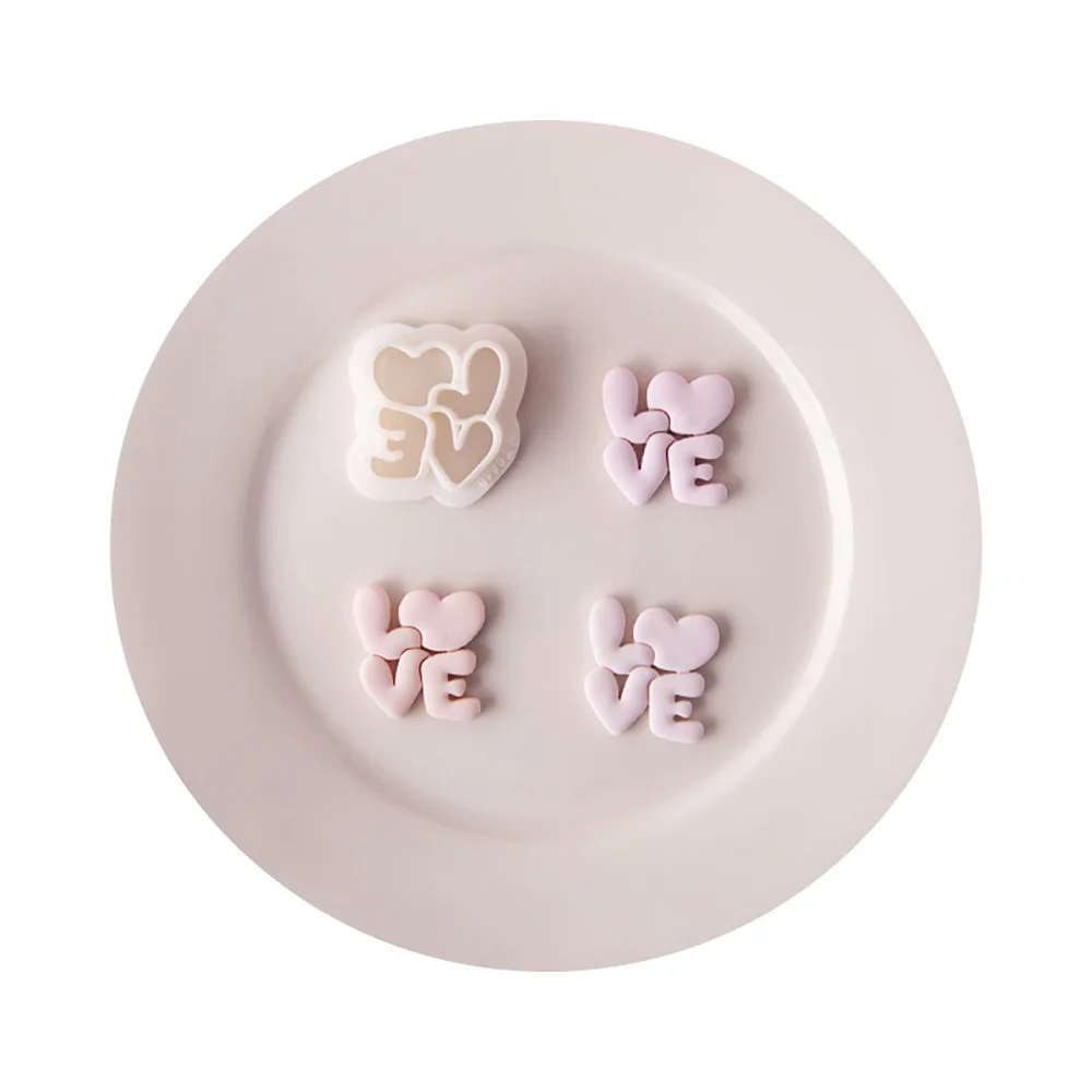 Серия ко Дню святого Валентина полимерные серьги глиняная форма в форме сердца