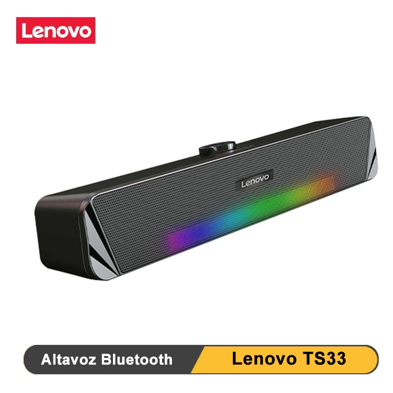 Bluetooth-динамик Lenovo TS33-B модный мини-динамик с объемным звуком 6D для ТВ Macbook ноутбука