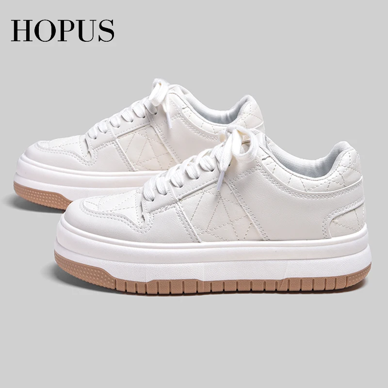 

Женские кроссовки на толстой подошве HOPUS, дизайнерские белые удобные повседневные Простые кроссовки с вулканизированной подошвой для весн...