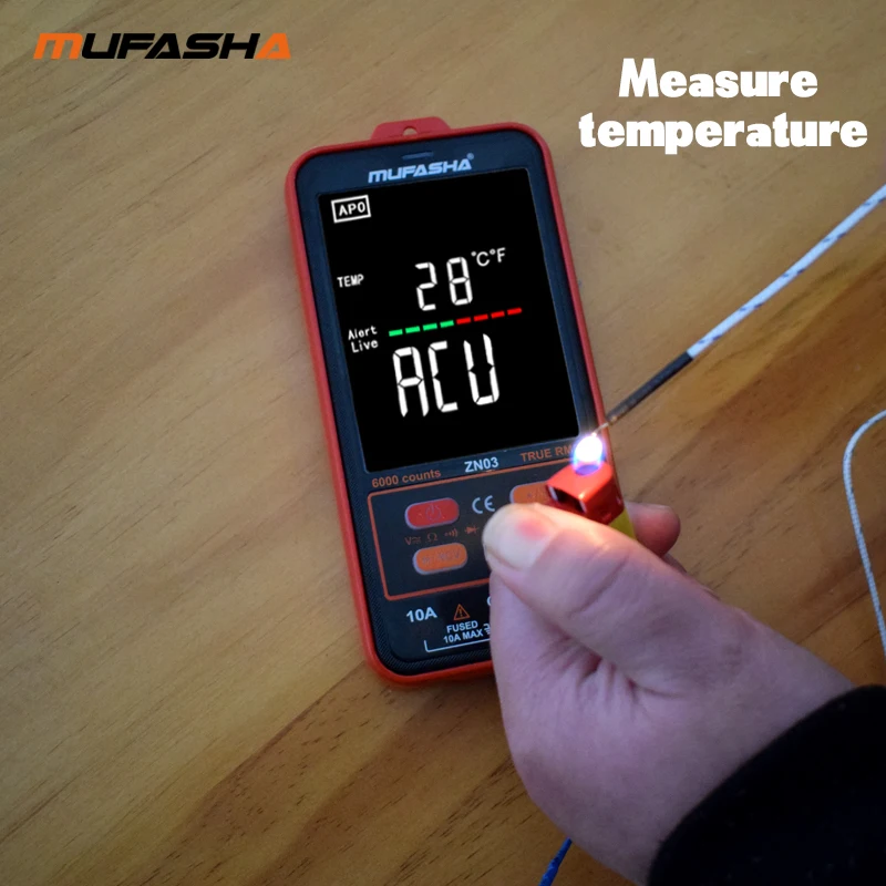 Цифровой мультиметр MUFASHA профессиональный 6000 отсчетов HD цветной экран