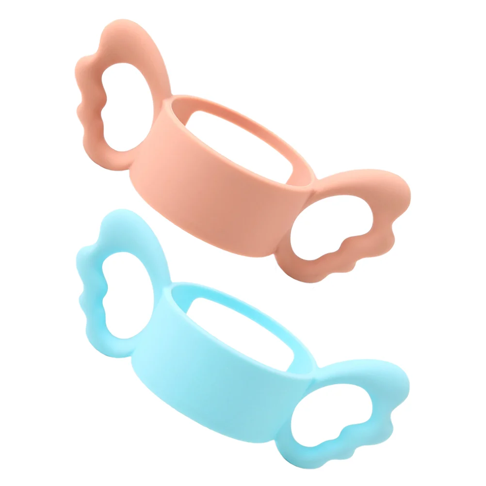 

2 Pcs Square Bottle Handle Baby Feeding Handles Newborn Silicone Toddler Milk Kids 6cm Infant Durable