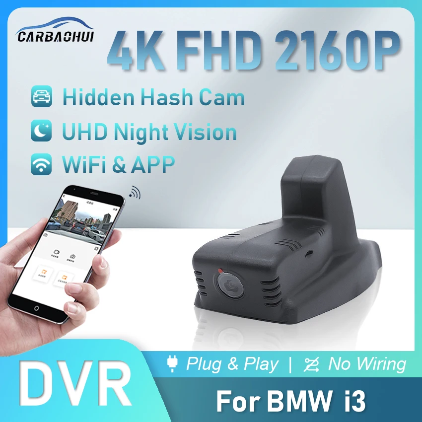 

4K 2160P Автомобильный видеорегистратор Plug & Play для BMW I3 I01 Новая Энергия 2013 до 2022 WiFi и приложение видеорегистратор Автомобильная камера UHD Автом...