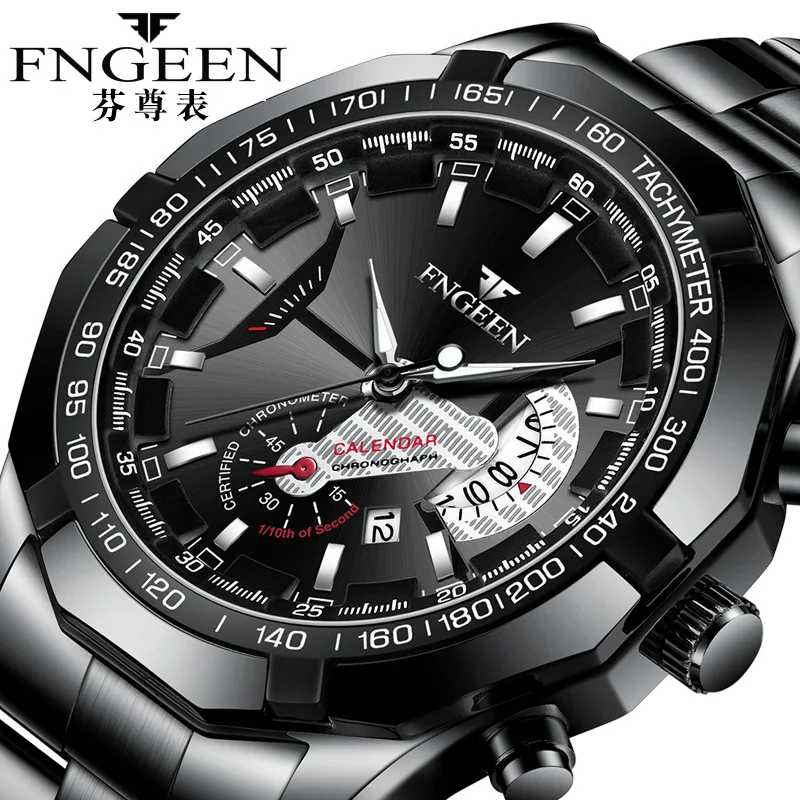 

Top Brand Men Sports Quartz Watch Luxury Stainless Steel Watch Waterproof Chronograph Wristwatch Men Relogio Masculino