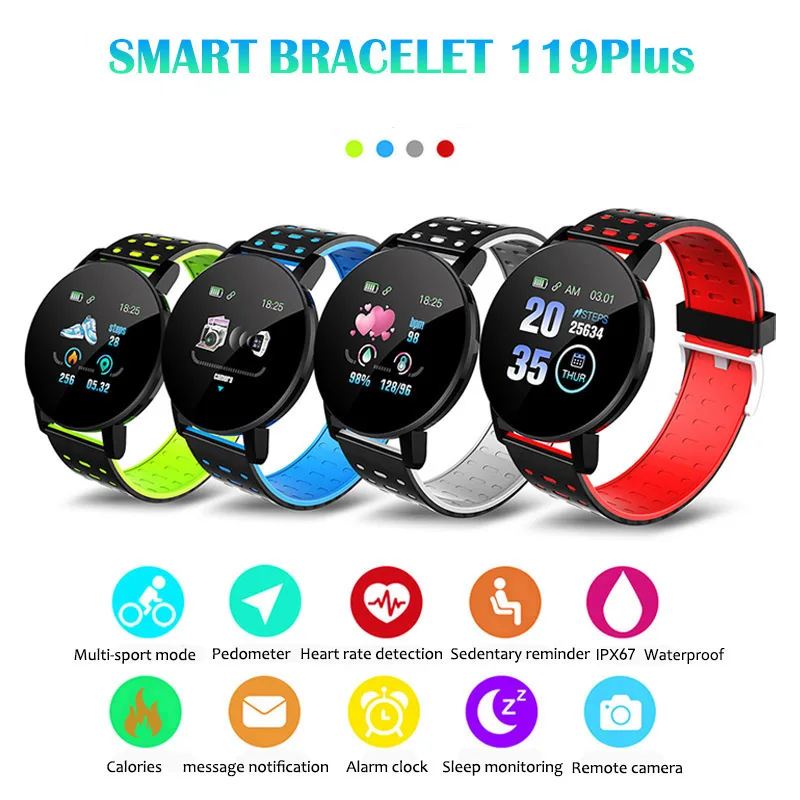 

Women's Smartwatch Man Waterproof Pedometer Fitness Bracelet Heart Rate Monitor Blood Pressure Tracker Colorful Smart Band Women