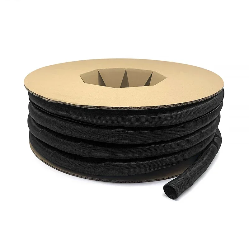 Черная изолированная кабельная оболочка 1 м плетеная трубка из ПЭТ 3/5/8/10/16/20/32/50 мм