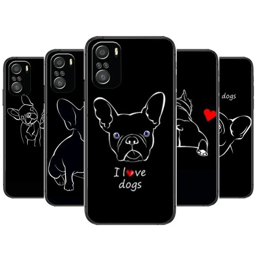 

French Bulldog Phone Case For xiaomi redmi 11 Lite pro Ultra 10 9 8 MIX 4 FOLD 10T Black Cover Silicone Back Prett