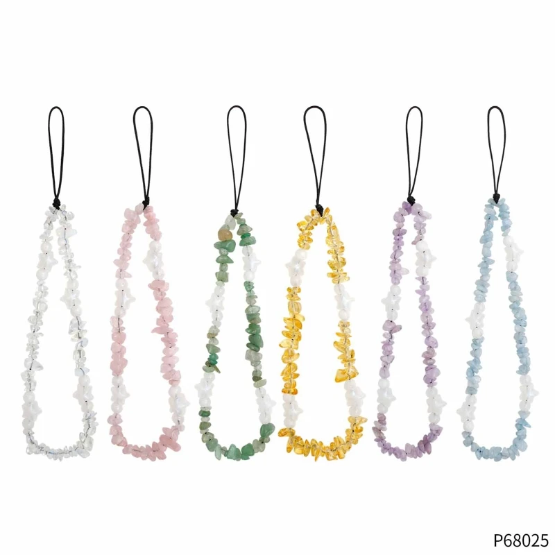 

Natural Crystal Gravel Pearl Pentagram Phone Chain Creative Phone Beaded Lanyard