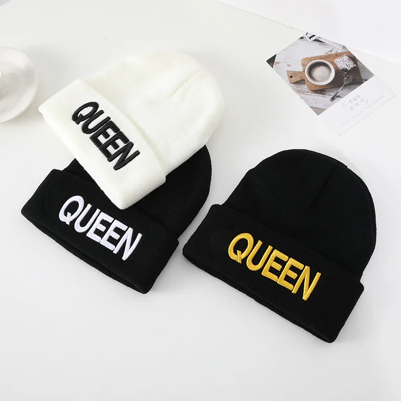 

Alphabet Embroidery Skullcap Warm Winter Cap Knitted Cap Hip Hop Men Women Street Dance Hat Skull Multi-color Gift Hat Bastet