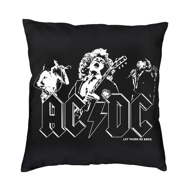 

Vintage Rock Band AC DC Throw Pillows Case Living Room Decoration Print Heavy Metal Music Sofa Cushion Cover Bedding Pillowslip