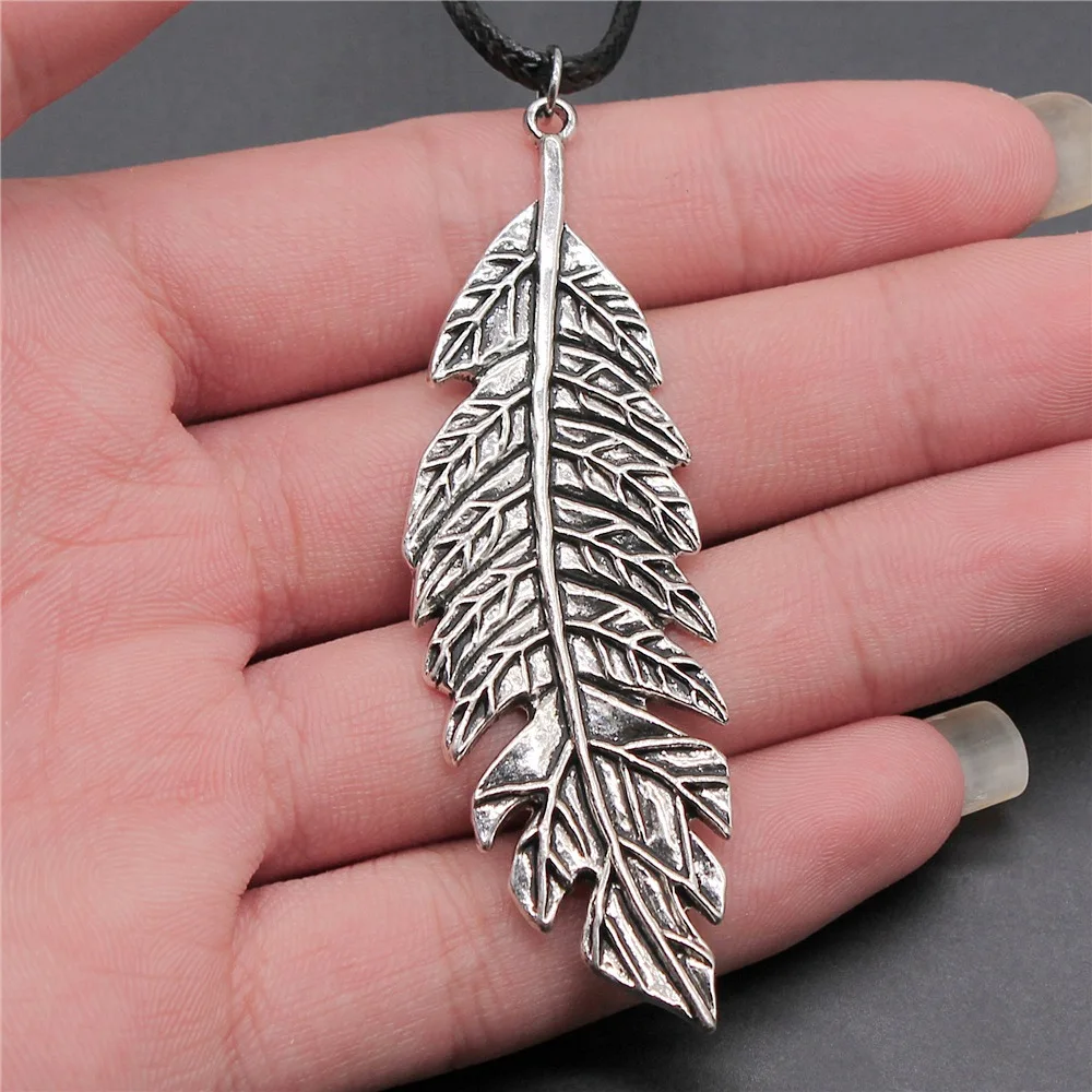 

Прямая поставка, 2 цвета, 71x22 мм, подвеска в виде больших листьев, колье-цепочка из веревки