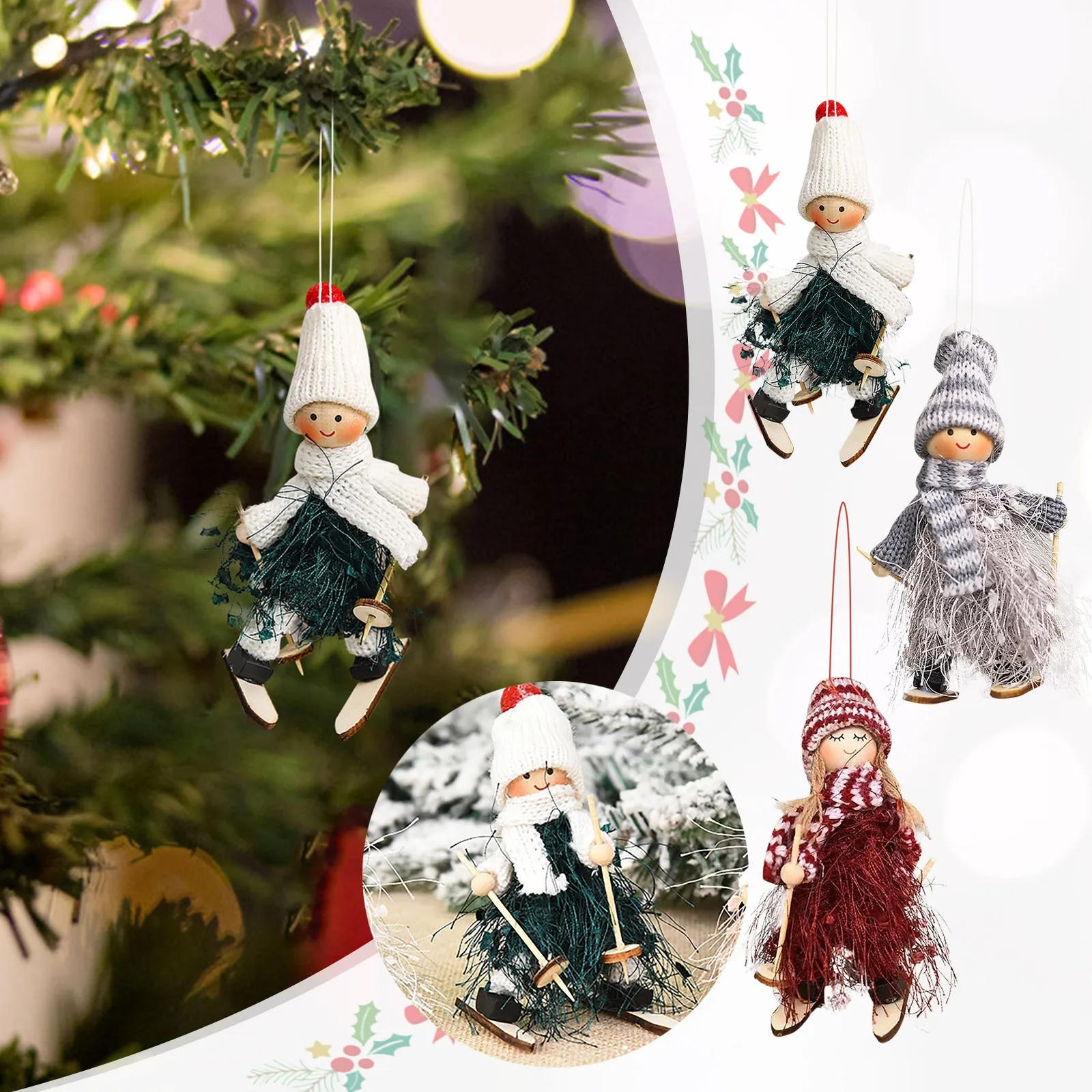 

2023 Рождественская елка, подвесные украшения, новогодние подарки, рождественские куклы-ангелы, Рождественское украшение для дома, Рождестве...