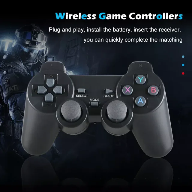 TSINGO 2.4Ghz Wireless Gamepad  For PS2 / PC / TV Box /Android Phone Game Controller Joystick For Super Console X Pro 2