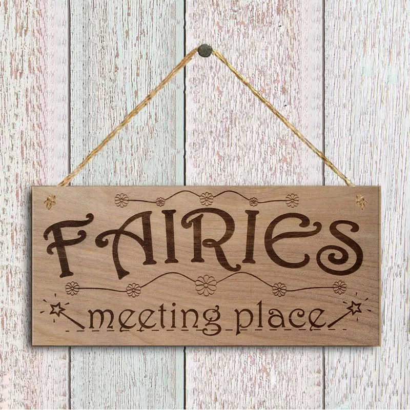 

" Meeting Place"Wooden Hanging Plaque Home Decoration